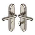Heritage Brass Door Furniture Mercury Dual Finish,Satin Nickel and Polished Nickel / Bathroom Lock Handles Heritage Brass - Door Handle for Bathroom Vienna Design Mercury Finish