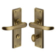 Heritage Brass Door Furniture Antique Brass / Bathroom Lock Handles Heritage Brass - Door Handle for Bathroom Windsor Design Antique Brass Finish