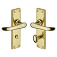 Heritage Brass Door Furniture Polished Brass / Bathroom Lock Handles Heritage Brass - Door Handle for Bathroom Windsor Design Polished Brass Finish