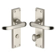 Heritage Brass Door Furniture Satin Nickel / Bathroom Lock Handles Heritage Brass - Door Handle for Bathroom Windsor Design Satin Nickel Finish