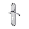 Heritage Brass Door Furniture Polished Chrome / Euro Profile Lock Handles Heritage Brass - Door Handle for Euro Profile Plate Ambassador Design Polished Chrom