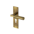Heritage Brass Door Furniture Antique Brass / Euro Profile Lock Handles Heritage Brass - Door Handle for Euro Profile Plate Bauhaus Design Antique Brass Fi