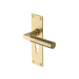 Heritage Brass Door Furniture Satin Brass / Euro Profile Lock Handles Heritage Brass - Door Handle for Euro Profile Plate Bauhaus Design Satin Brass Fi