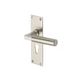 Heritage Brass Door Furniture Satin Nickel / Euro Profile Lock Handles Heritage Brass - Door Handle for Euro Profile Plate Bauhaus Design Satin Nickel F