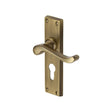 Heritage Brass Door Furniture Antique Brass / Euro Profile Lock Handles Heritage Brass - Door Handle for Euro Profile Plate Bedford Design Antique Brass Fi