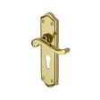 Heritage Brass Door Furniture Polished Brass / Euro Profile Lock Handles Heritage Brass - Door Handle for Euro Profile Plate Buckingham Design Polished Brass
