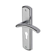 Heritage Brass Door Furniture Apollo Dual Finish,Satin Chrome/Polished Chrome / Euro Profile Lock Handles Heritage Brass - Door Handle for Euro Profile Plate Centaur Design Apollo Finish