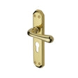 Heritage Brass Door Furniture Polished Brass / Euro Profile Lock Handles Heritage Brass - Door Handle for Euro Profile Plate Charlbury Design Polished Brass