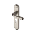 Heritage Brass Door Furniture Satin Nickel / Euro Profile Lock Handles Heritage Brass - Door Handle for Euro Profile Plate Charlbury Design Satin Nickel