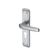 Heritage Brass Door Furniture Satin Chrome / Euro Profile Lock Handles Heritage Brass - Door Handle for Euro Profile Plate Deco Design Satin Chrome Fini