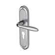 Heritage Brass Door Furniture Apollo Dual Finish,Satin Chrome/Polished Chrome / Euro Profile Lock Handles Heritage Brass - Door Handle for Euro Profile Plate Henley Design Apollo Finish