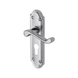 Heritage Brass Door Furniture Polished Chrome / Euro Profile Lock Handles Heritage Brass - Door Handle for Euro Profile Plate Meridian Design Polished Chrome