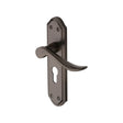 Heritage Brass Door Furniture Matt Bronze / Euro Profile Lock Handles Heritage Brass - Door Handle for Euro Profile Plate Sandown Design Matt Bronze F