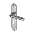 Heritage Brass Door Furniture Apollo Dual Finish,Satin Chrome/Polished Chrome / Euro Profile Lock Handles Heritage Brass - Door Handle for Euro Profile Plate Saturn Design Apollo Finish