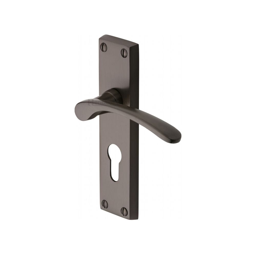 Heritage Brass Door Furniture Matt Bronze / Euro Profile Lock Handles Heritage Brass - Door Handle for Euro Profile Plate Sophia Design Matt Bronze Fi
