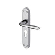 Heritage Brass Door Furniture Polished Chrome / Euro Profile Lock Handles Heritage Brass - Door Handle for Euro Profile Plate Sutton Design Polished Chrome Fi