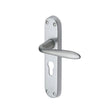 Heritage Brass Door Furniture Satin Chrome / Euro Profile Lock Handles Heritage Brass - Door Handle for Euro Profile Plate Sutton Design Satin Chrome Fi