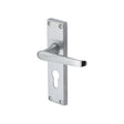 Heritage Brass Door Furniture Satin Chrome / Euro Profile Lock Handles Heritage Brass - Door Handle for Euro Profile Plate Victoria Design Satin Chrome