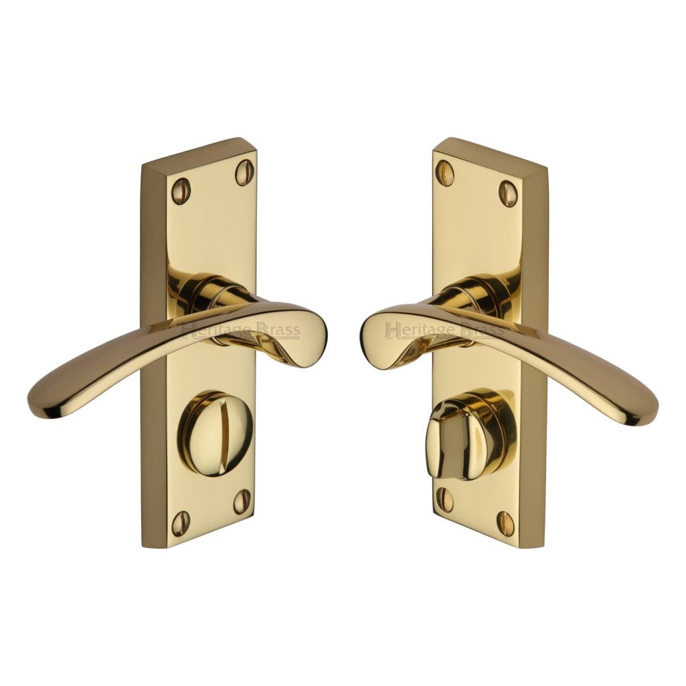 Heritage Brass Door Furniture Polished Brass / Privacy Handles Heritage Brass - Door Handle for Privacy Set Sophia Short Design Polished Brass Fini