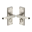 Heritage Brass Door Furniture Satin Nickel / Privacy Handles Heritage Brass - Door Handle for Privacy Set Victoria Short Design Satin Nickel F
