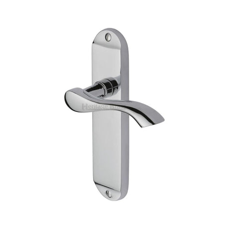 Heritage Brass Door Furniture Polished Chrome / Latch Handles Heritage Brass - Door Handle Lever Latch Algarve Design Polished Chrome Finish