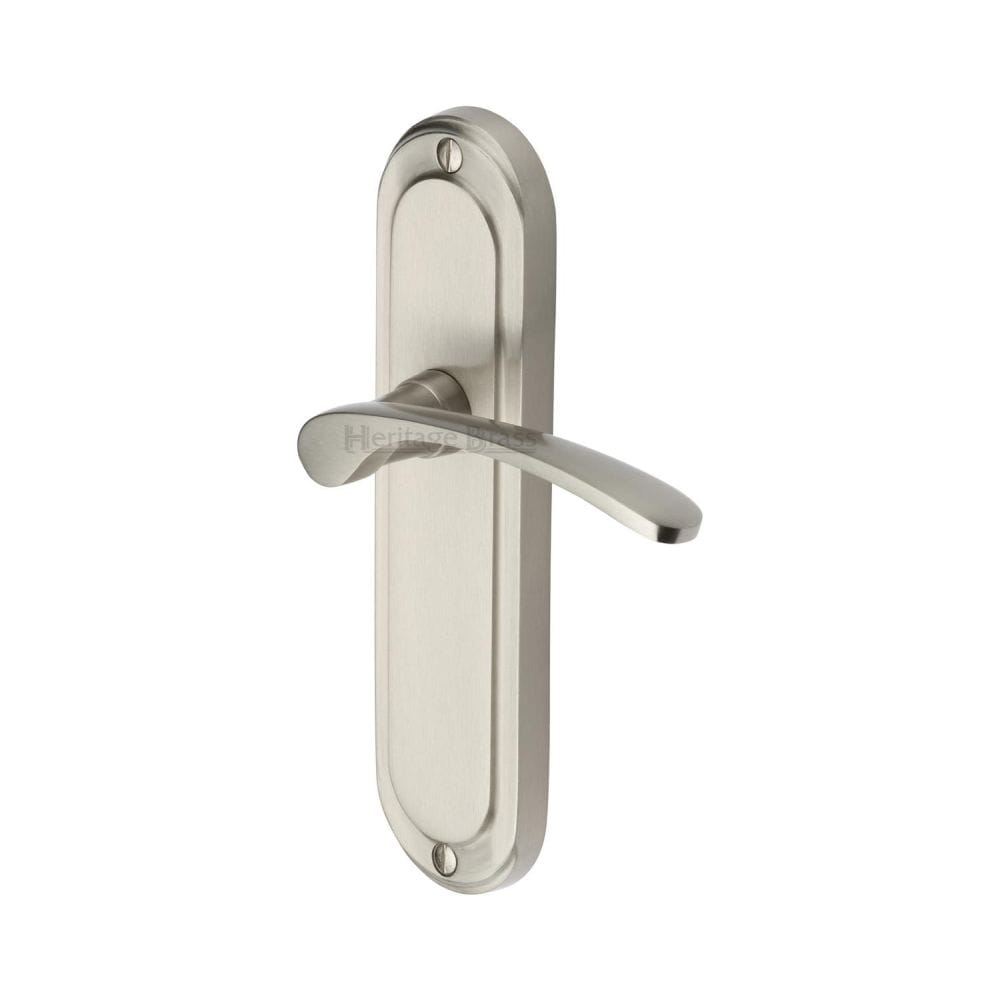 Heritage Brass Door Furniture Satin Nickel / Latch Handles Heritage Brass - Door Handle Lever Latch Ambassador Design Satin Nickel Finish