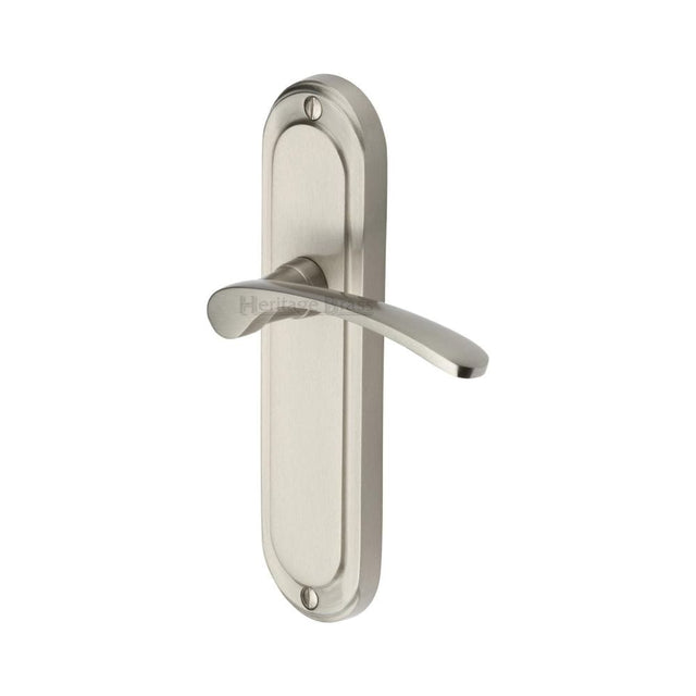 Heritage Brass Door Furniture Satin Nickel / Latch Handles Heritage Brass - Door Handle Lever Latch Ambassador Design Satin Nickel Finish