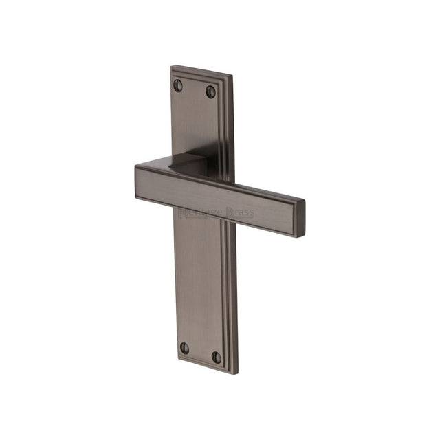 Heritage Brass Door Furniture Matt Bronze / Latch Handles Heritage Brass - Door Handle Lever Latch Atlantis Design Matt Bronze Finish