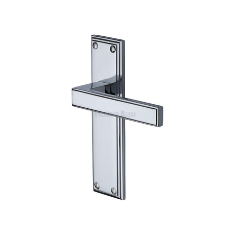 Heritage Brass Door Furniture Polished Chrome / Latch Handles Heritage Brass - Door Handle Lever Latch Atlantis Design Polished Chrome Finish