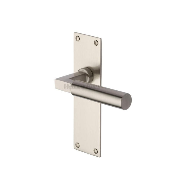 Heritage Brass Door Furniture Satin Nickel / Latch Handles Heritage Brass - Door Handle Lever Latch Bauhaus Design Satin Nickel Finish