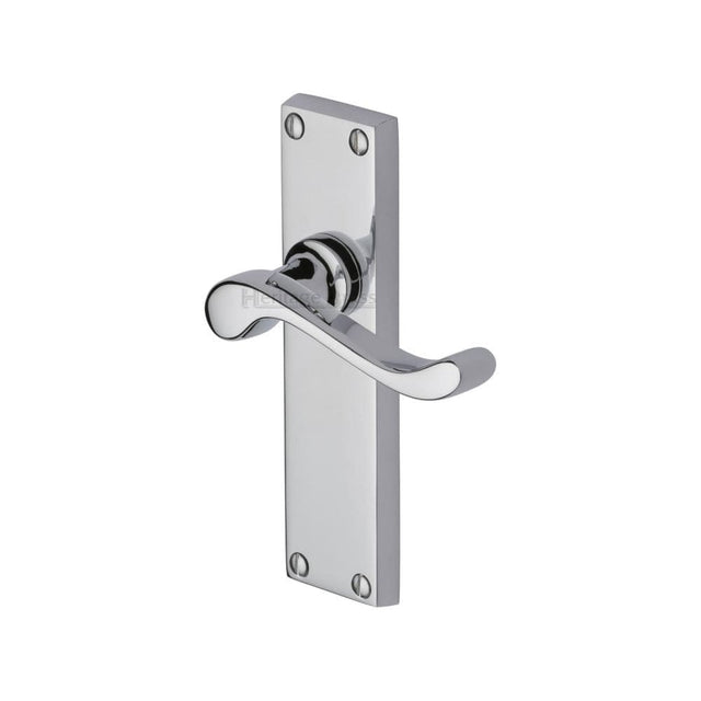 Heritage Brass Door Furniture Polished Chrome / Latch Handles Heritage Brass - Door Handle Lever Latch Bedford Design Polished Chrome Finish