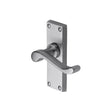 Heritage Brass Door Furniture Satin Chrome / Latch Handles Heritage Brass - Door Handle Lever Latch Bedford Short Design Satin Chrome Finish