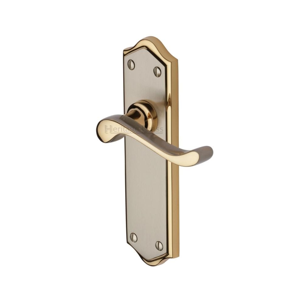 Heritage Brass Door Furniture Jupiter Split Finish / Latch Handles Heritage Brass - Door Handle Lever Latch Buckingham Design Jupiter Finish