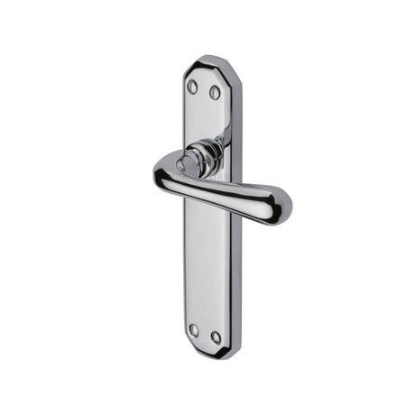 Heritage Brass Door Furniture Polished Chrome / Latch Handles Heritage Brass - Door Handle Lever Latch Charlbury Design Polished Chrome Finish