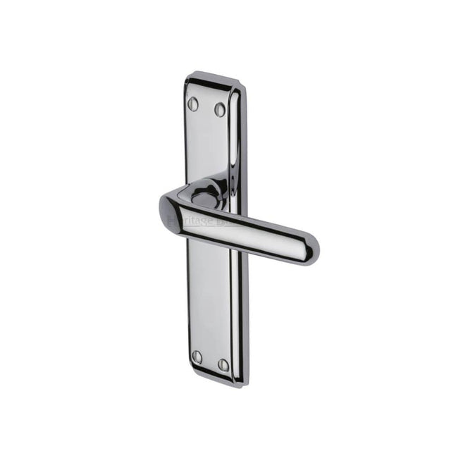Heritage Brass Door Furniture Polished Chrome / Latch Handles Heritage Brass - Door Handle Lever Latch Deco Design Polished Chrome Finish