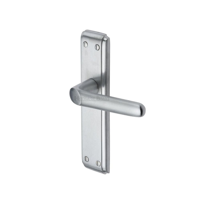 Heritage Brass Door Furniture Satin Chrome / Latch Handles Heritage Brass - Door Handle Lever Latch Deco Design Satin Chrome Finish