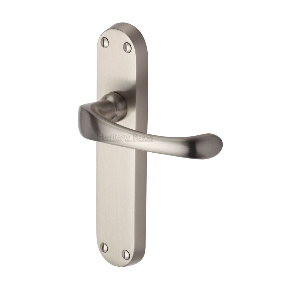 Heritage Brass Door Furniture Satin Nickel / Latch Handles Heritage Brass - Door Handle Lever Latch Gloucester Design Satin Nickel Finish
