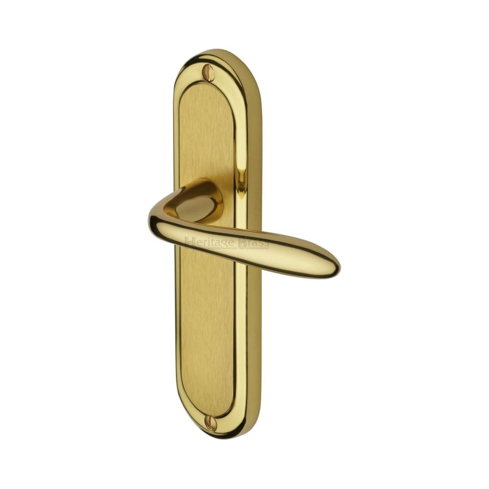 Heritage Brass Door Furniture Mayfair Split Finish / Latch Handles Heritage Brass - Door Handle Lever Latch Henley Design Mayfair Finish