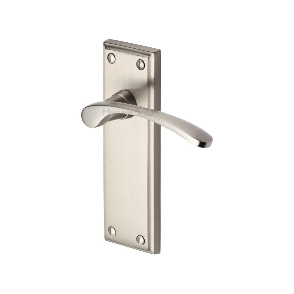 Heritage Brass Door Furniture Satin Nickel / Latch Handles Heritage Brass - Door Handle Lever Latch Hilton Design Satin Nickel Finish
