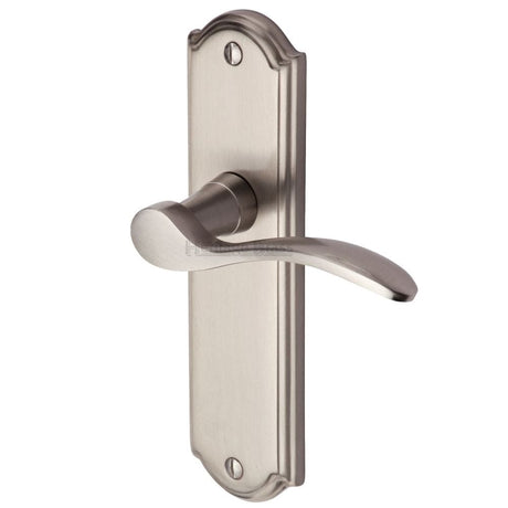 Heritage Brass Door Furniture Satin Nickel / Latch Handles Heritage Brass - Door Handle Lever Latch Howard Design Satin Nickel Finish
