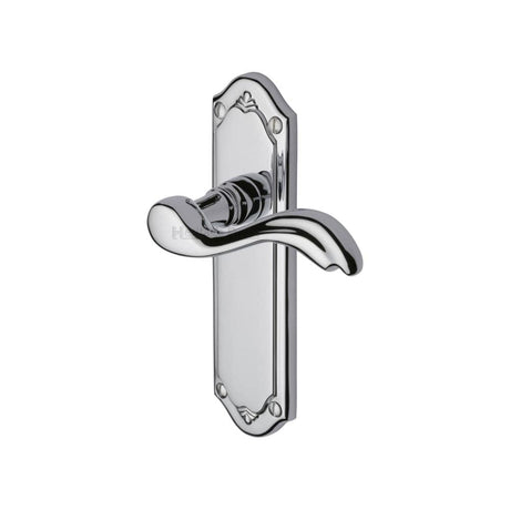 Heritage Brass Door Furniture Polished Chrome / Latch Handles Heritage Brass - Door Handle Lever Latch Lisboa Design Polished Chrome Finish