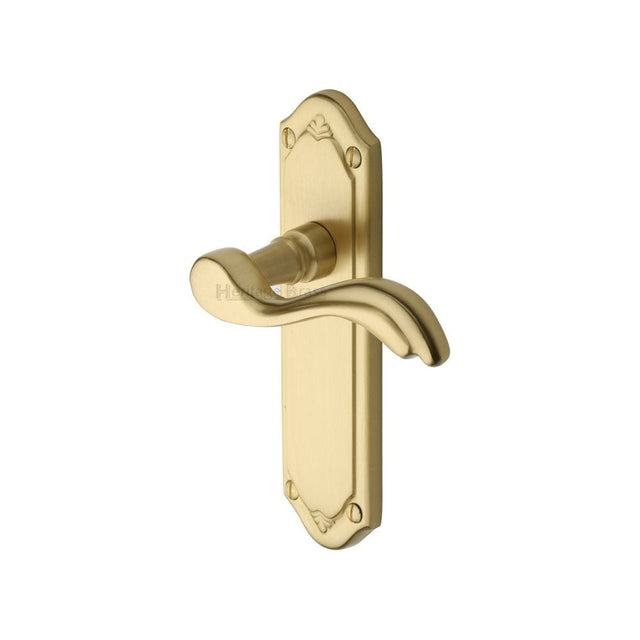 Heritage Brass Door Furniture Satin Brass / Latch Handles Heritage Brass - Door Handle Lever Latch Lisboa Design Satin Brass Finish