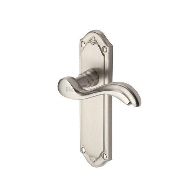 Heritage Brass Door Furniture Satin Nickel / Latch Handles Heritage Brass - Door Handle Lever Latch Lisboa Design Satin Nickel Finish