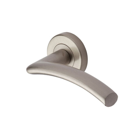 Heritage Brass Door Furniture Satin Nickel / Round Rose Heritage Brass - Door Handle Lever Latch on Round Rose Centaur Design Satin Nicke