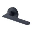 Heritage Brass Door Furniture Matt Black / Round Rose Heritage Brass - Door Handle Lever Latch on Round Rose Pyramid Design Matt Black