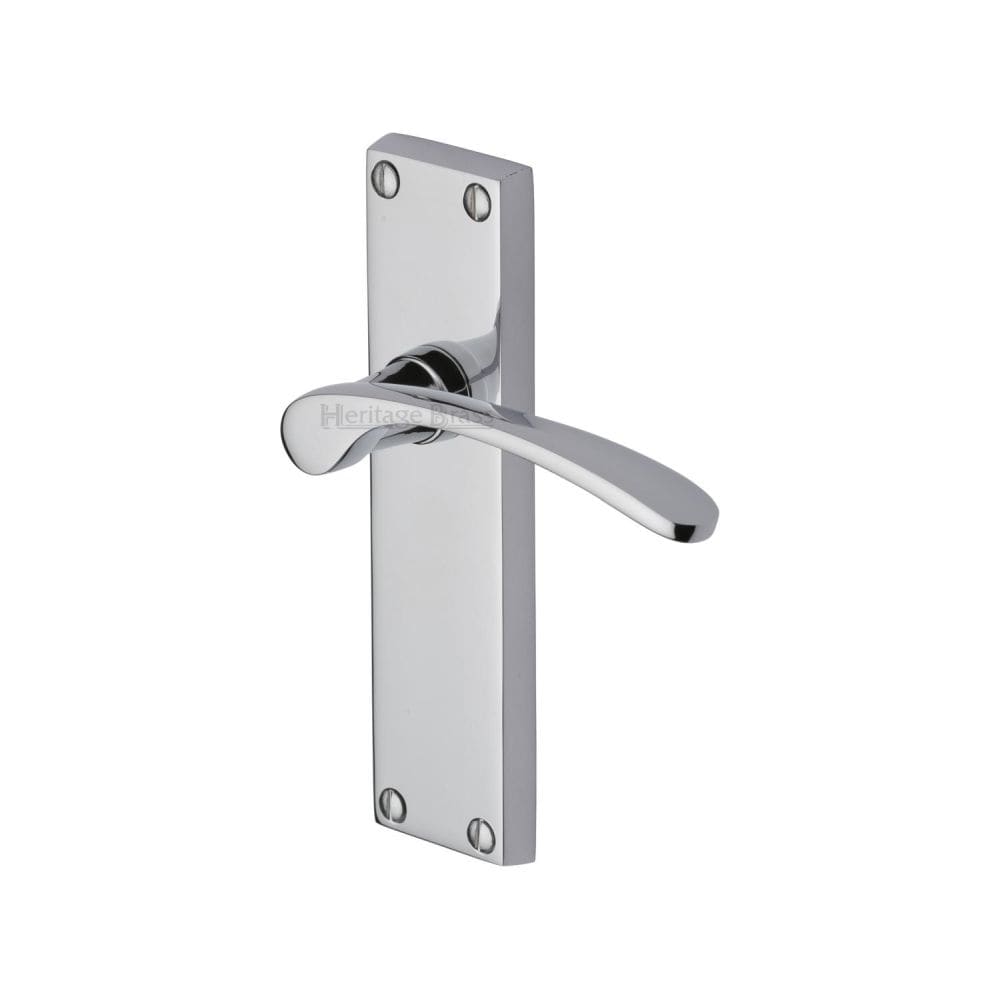Heritage Brass Door Furniture Polished Chrome / Latch Handles Heritage Brass - Door Handle Lever Latch Sophia Design Polished Chrome Finish