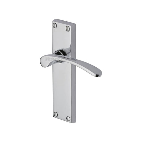 Heritage Brass Door Furniture Polished Chrome / Latch Handles Heritage Brass - Door Handle Lever Latch Sophia Design Polished Chrome Finish