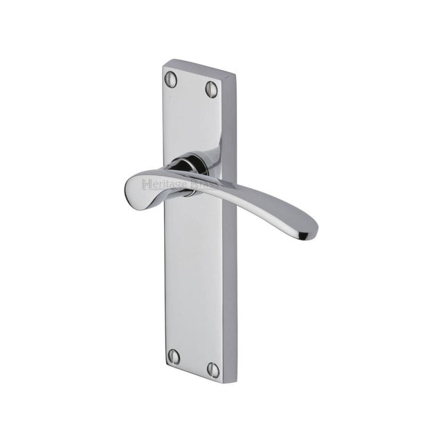 Heritage Brass Door Furniture Polished Chrome / Latch Handles Heritage Brass - Door Handle Lever Latch Sophia Design Polished Chrome Finish