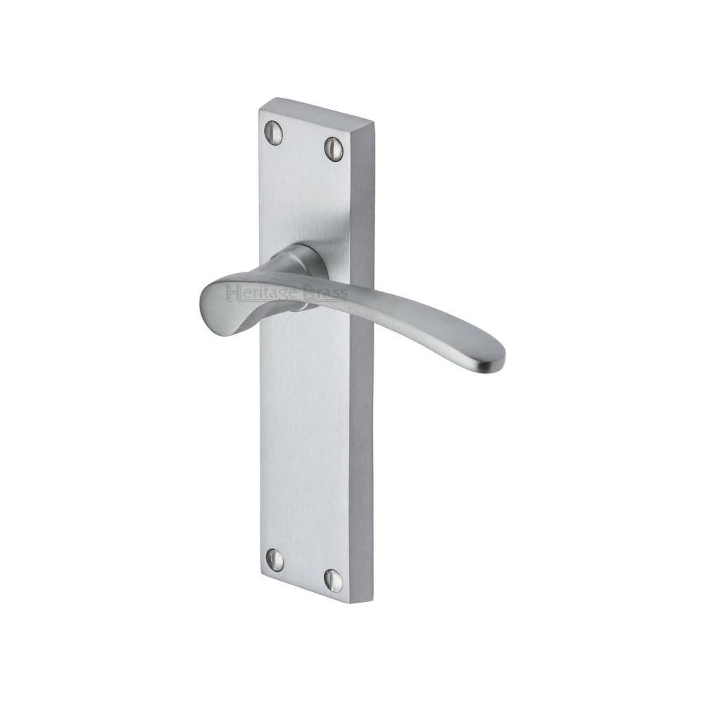 Heritage Brass Door Furniture Satin Chrome / Latch Handles Heritage Brass - Door Handle Lever Latch Sophia Design Satin Chrome Finish