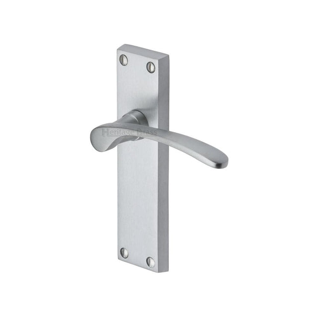 Heritage Brass Door Furniture Satin Chrome / Latch Handles Heritage Brass - Door Handle Lever Latch Sophia Design Satin Chrome Finish